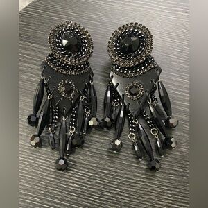 Elegant  long Black Dangle Earrings